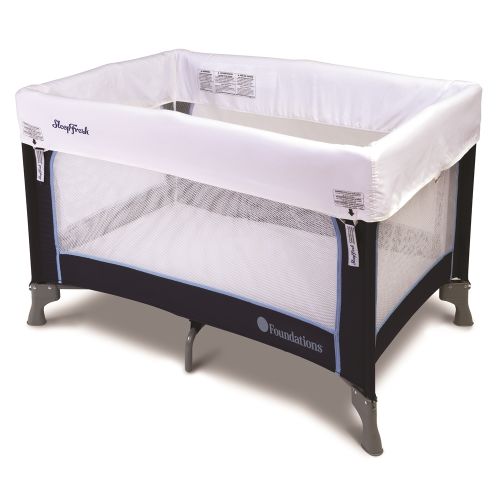 Foundations® SnugFresh® Celebrity Portable Crib, 3/4in Mattress, Regatta Blue